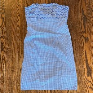 Lily Pulitzer 00 blue strapless gingham dress